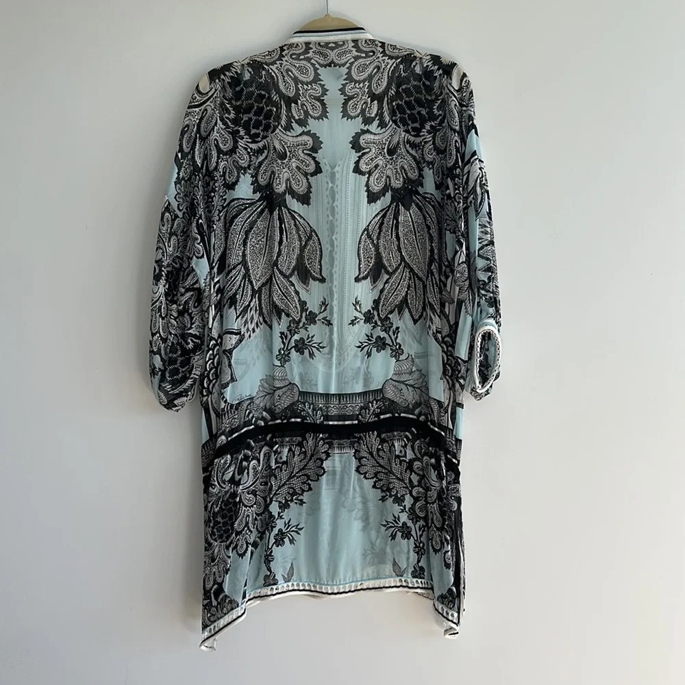 Roberto Cavalli Silk Sheer Tunic Blouse with Knitted Details Size 42 - Picture 9 of 13